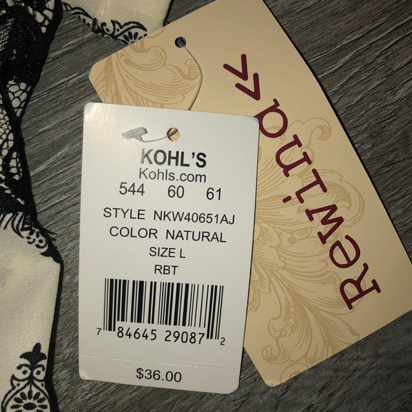 Lacy Black and Tan top with tie up on the back - Picture 5 of 8